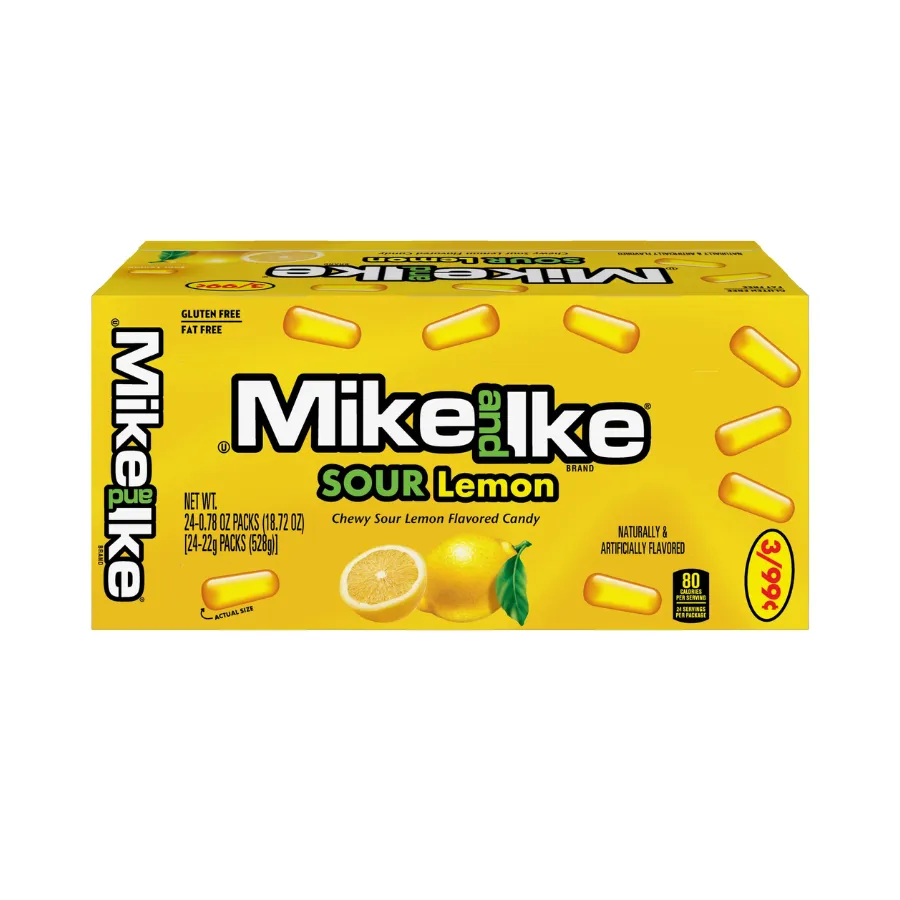 Mike And Ike Sour Lemon Box (0.78 Oz, 24 Ct)