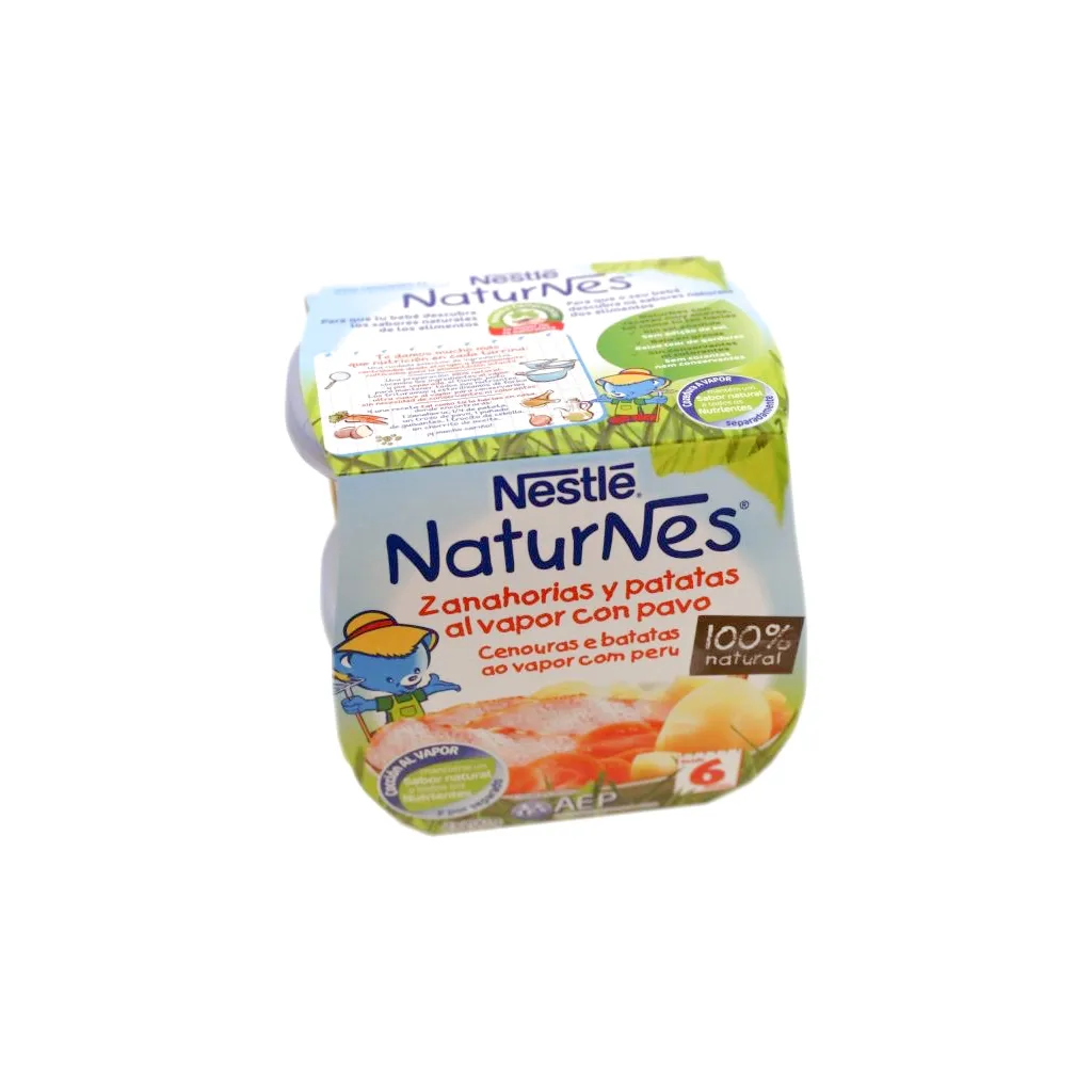 Zanahorias y papatas al vapor con pavo NaturNes Nestlé 2 x 200 g