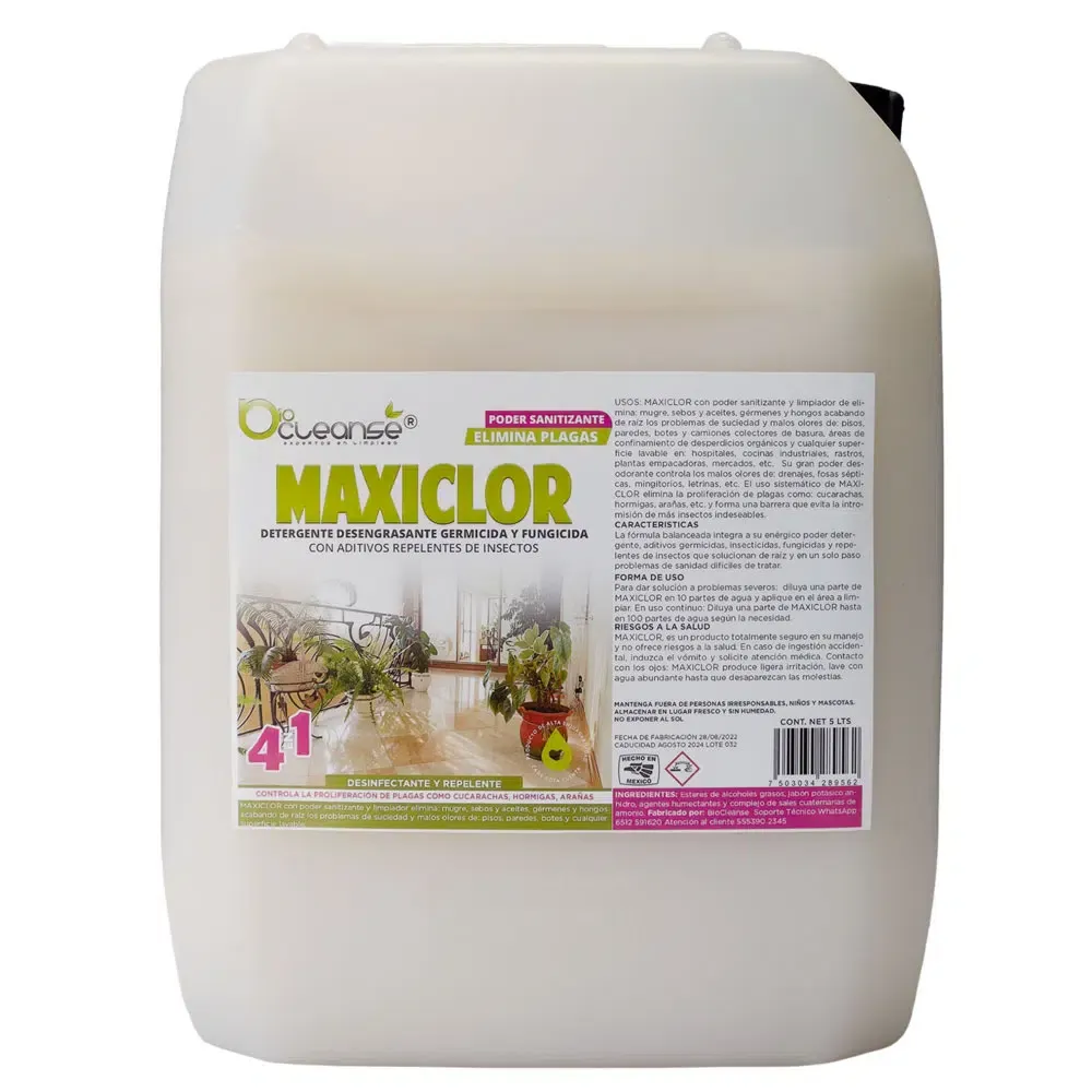 MAXICLOR | Limpiador y desengrasante germicida y fungicida industrial